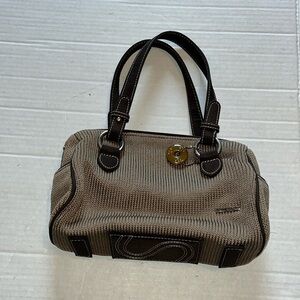 VTG-the Sak-Brown taupe/tan crocheted, mini Boho purse handbag cottage core Y2K.